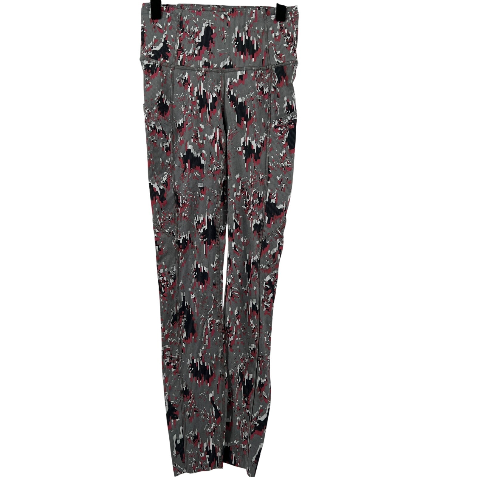 Lululemon Women 2 Fast Free High Rise Tight 25" Legging Floral Flux Multi Gray